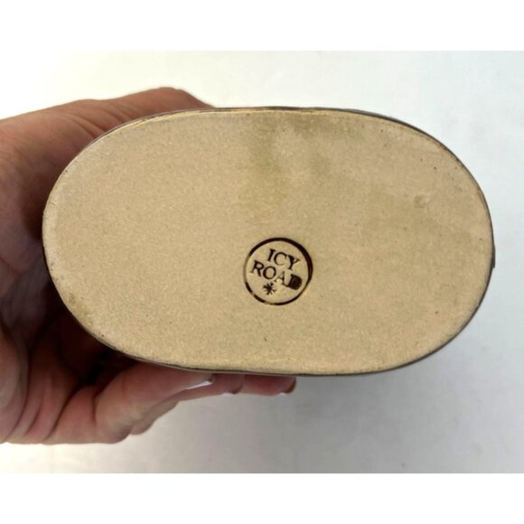 Icy Road Clay Pottery Stoneware Flask Pelican Wood Cork Stopper Artist Stamped - Picture 9 of 9